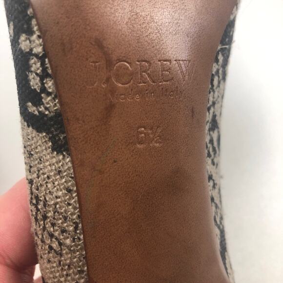 J.Crew Mona Printed snakeskin heels 6.5 - Picture 7 of 8